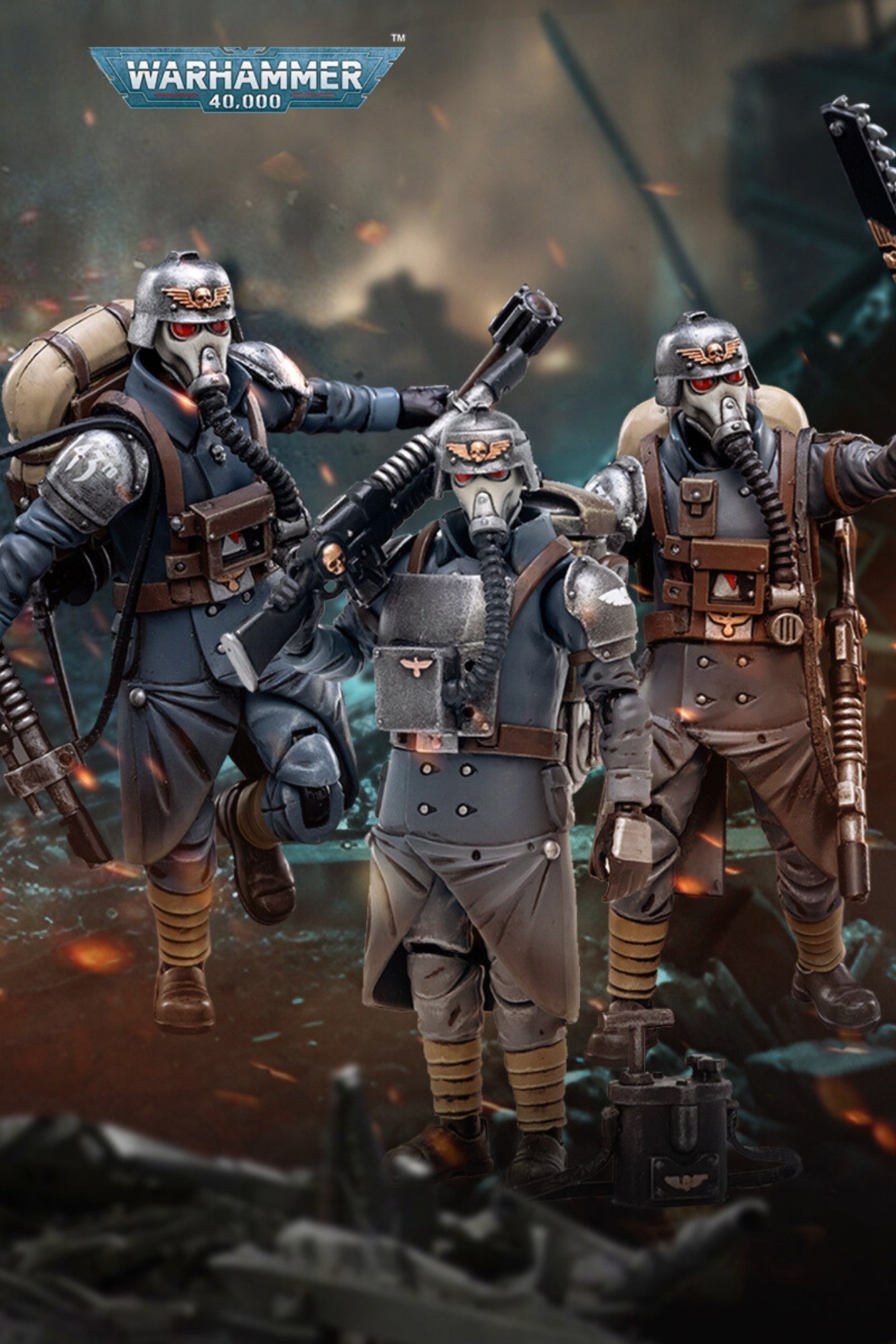 Astra Militarum Death Korps of Krieg Veteran Squad (ReRun)- Warhammer 40K Action Figure By JOYTOY