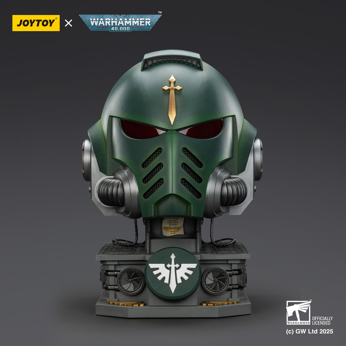 Dark Angels MkX 1:1 Helmet & Display Stand - 1/1 Warhammer 40K Helmet By JOYTOY