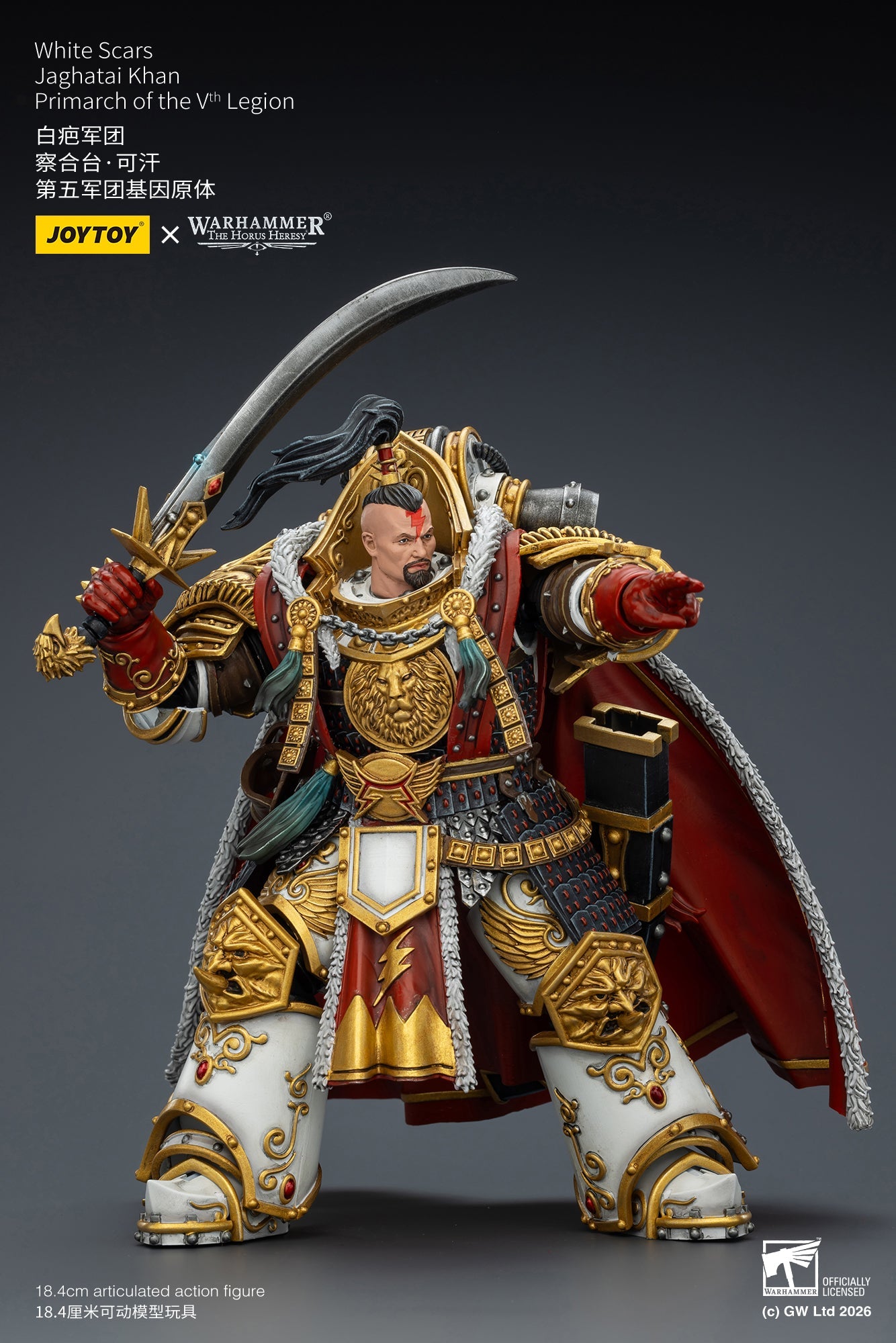 (31/1 Cutoff) White Scars Jaghatai Khan Primarch & Tactical Legionary "The Horus Heresy" -Warhammer 40k 1/18 Action Figure By JOYTOY