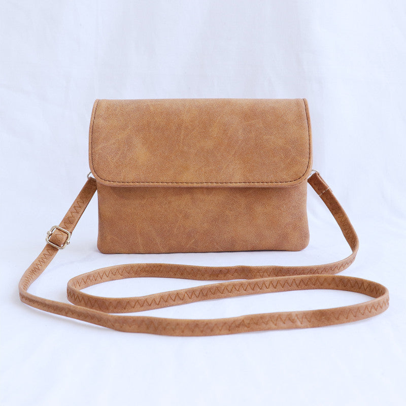 Women's Leather Bag - Shoulder Oblique Span Bag