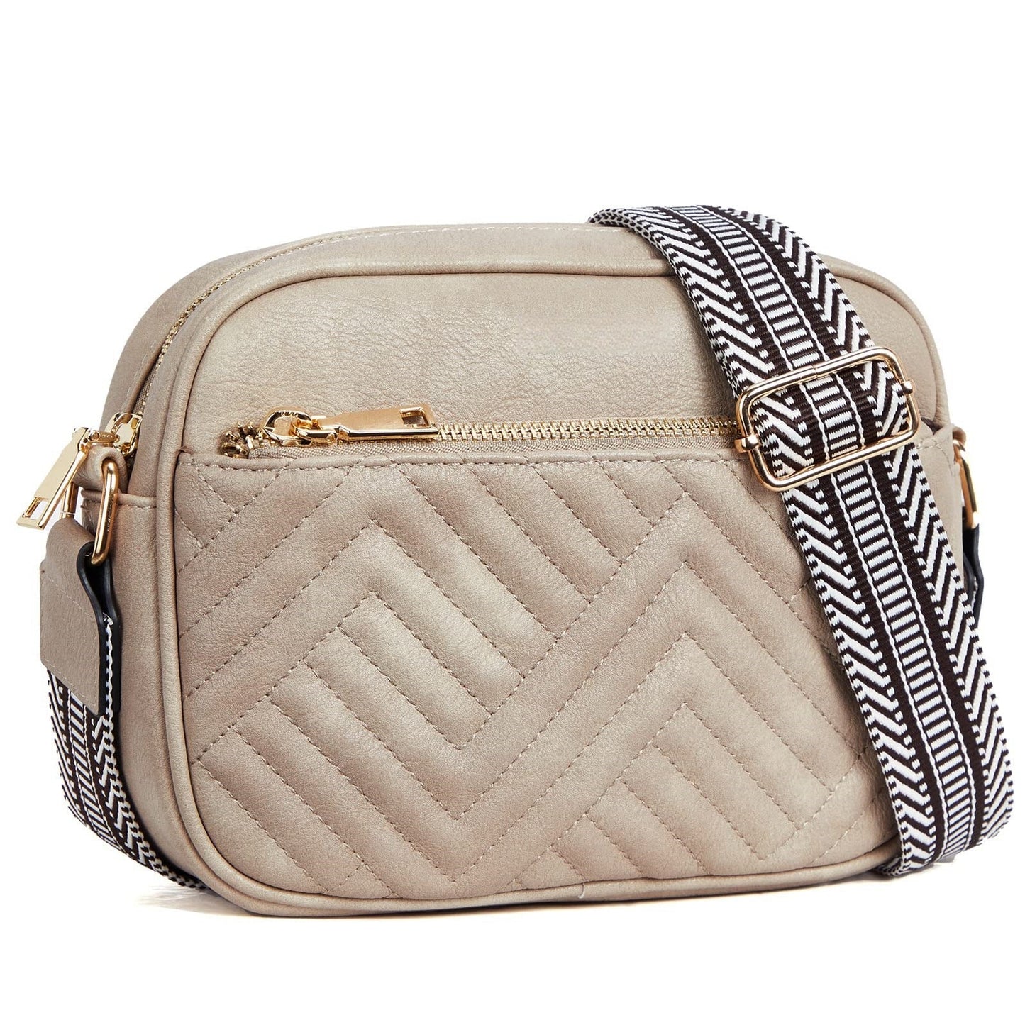 Women's Leather Bag - Color Matching Zipper Bag (12 optional)