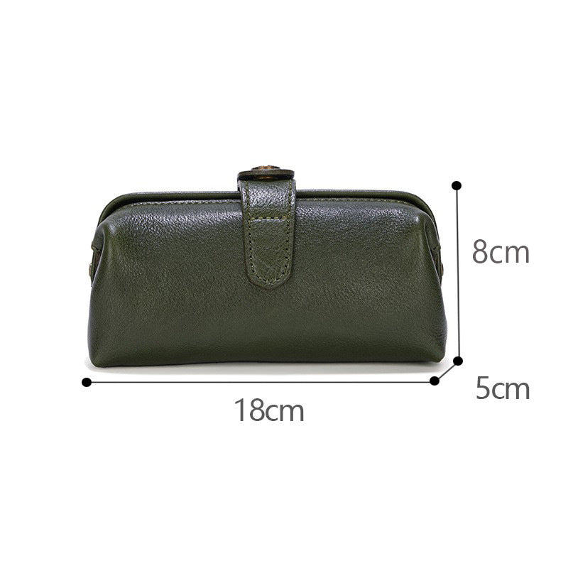 Vintage Leather Ladies Cosmetic Bag