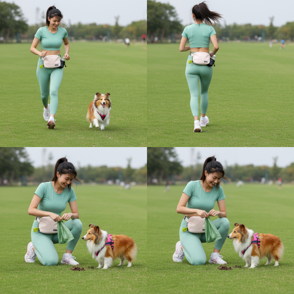 Dog Walking Bag (waist & crossbody) (Brown)