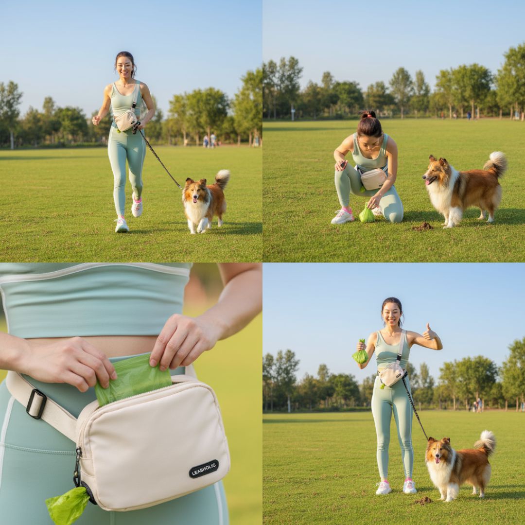 Dog Walking Bag (waist & crossbody) (Brown)
