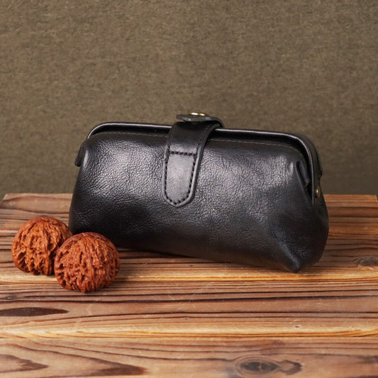 Vintage Leather Ladies Cosmetic Bag