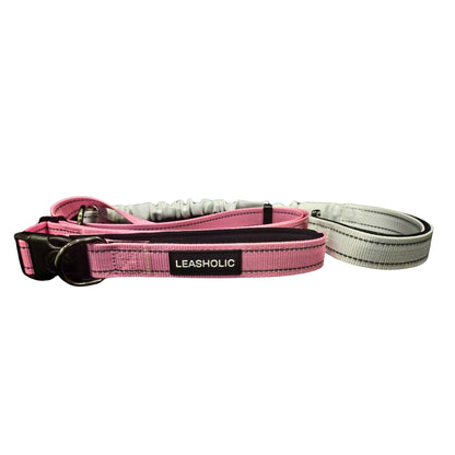 6 in 1 Multi-functional Hands-Free Leash - Pink With Snow