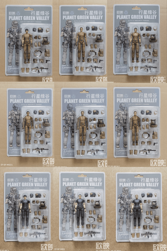 (INSTOCK) EFSA - Security Forces Blue Wing Group Male Military Figures - 1/18 Action Figure By Planet Green Valley