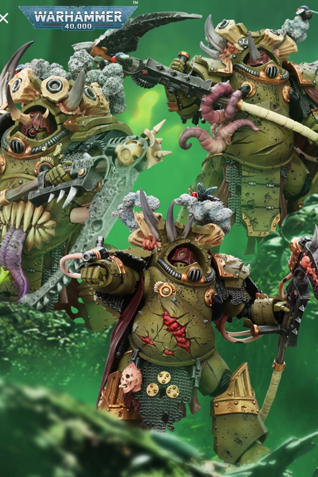 Death Guard Deathshroud Terminator Set - Warhammer 40K 1/18 Action Figure By JOYTOY