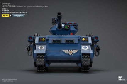 (20/5 CUTOFF) Ultramarines Predator Destructor with turret-mounted autocannon and sponson-mounted heavy bolters  - Warhammer 40K 1/18 Action Figure By JOYTOY