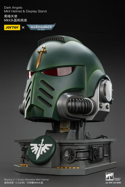Dark Angels MkX 1:1 Helmet & Display Stand - 1/1 Warhammer 40K Helmet By JOYTOY