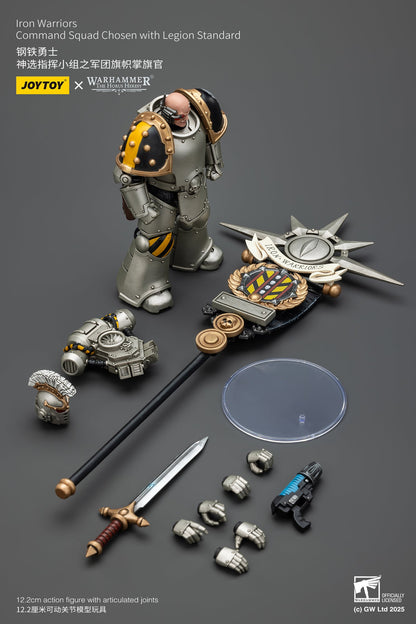 Iron Warriors Command Squad Chosen with Legion Standard - 1/18 Warhammer The Horus Heresy Action Figure By JOYTOY