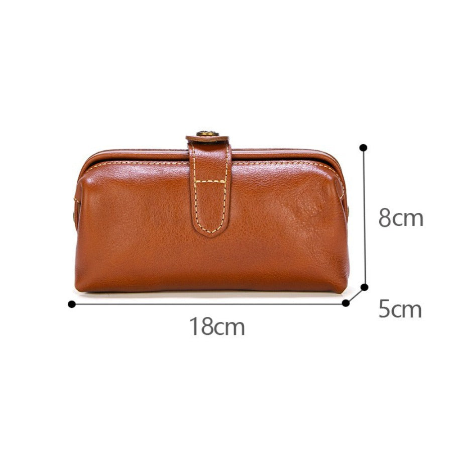 Vintage Leather Ladies Cosmetic Bag