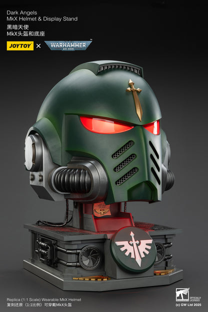 Dark Angels MkX 1:1 Helmet & Display Stand - 1/1 Warhammer 40K Helmet By JOYTOY