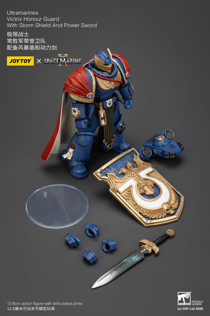 Ultramarines Victrix Honour Guard with Storm Shield And Power Sword - Warhammer SPACE MARINE II  1/18 Action Figure By JOYTOY