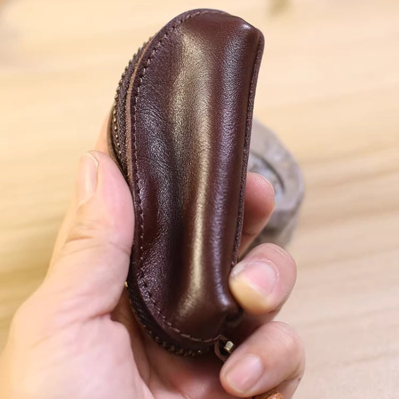 Retro cowhide small storage bag