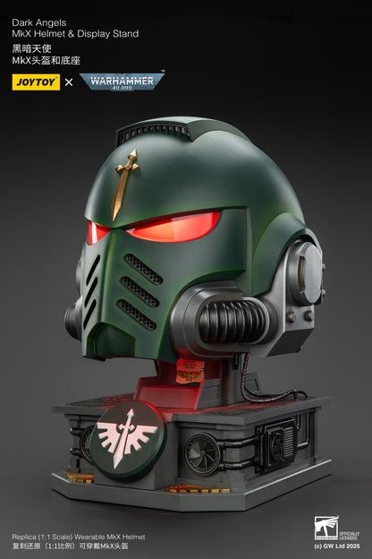 Dark Angels MkX 1:1 Helmet & Display Stand - 1/1 Warhammer 40K Helmet By JOYTOY