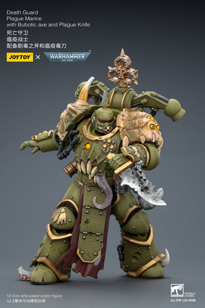 (5 MAR CUT OFF)Death Guard Plague Marine Champion / Death Guard Plague Marine - "Warhammer 40k" 1/18 Action Figure By JOYTOY