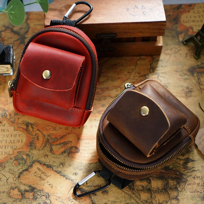 Leather bag pendant - mini schoolbag