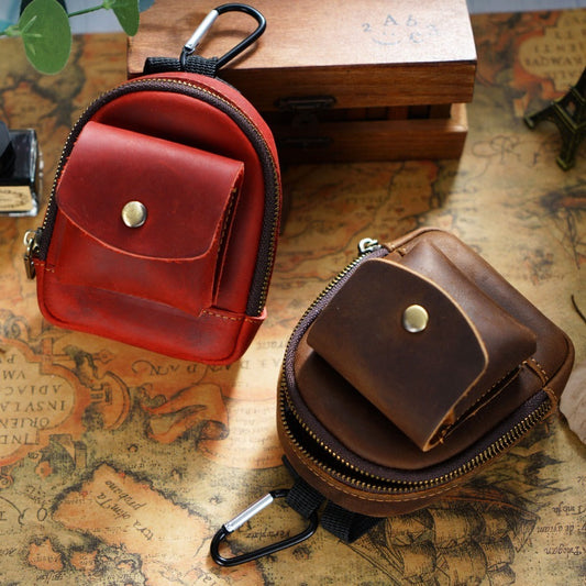 Leather bag pendant - mini schoolbag