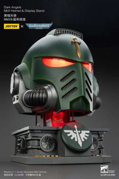 Dark Angels MkX 1:1 Helmet & Display Stand - 1/1 Warhammer 40K Helmet By JOYTOY