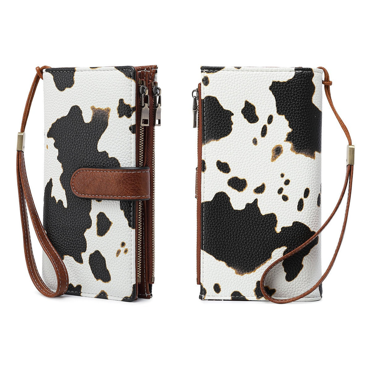 Ladies Leather Bag - Solid Color Clutch Bag