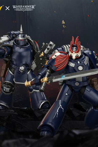 (30/6)Night Lords MKVI Tactical Legionary & MK III Tactical Legionary - "The Horus Heresy" Primarch-Warhammer 40k 1/18 Action Figure By JOYTOY