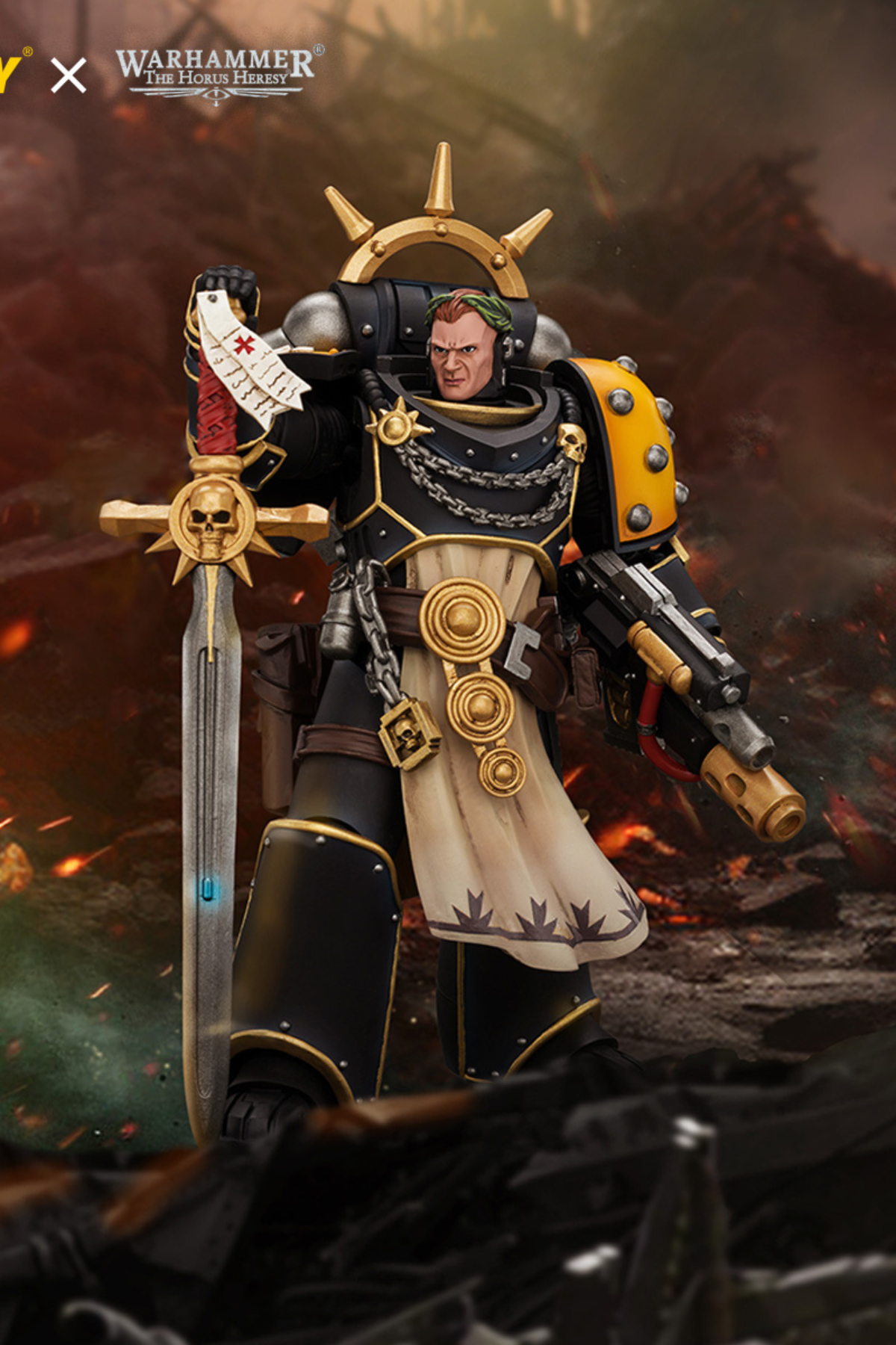(18/9) Imperial Fists Champion Consul with Combi-Melta and Power Sword - Warhammer "The Horus Heresy" 1/18 Action Figure By JOYTOY