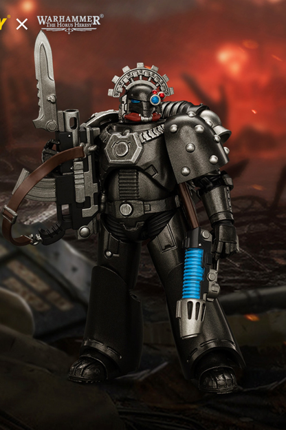 (29/10/2026) Iron Hands MkVI Tactical Sergeant with Bolter, Plasma Pistol & Power sword - "The Horus Heresy" Warhammer 1/18 Action Figure By JOYTOY