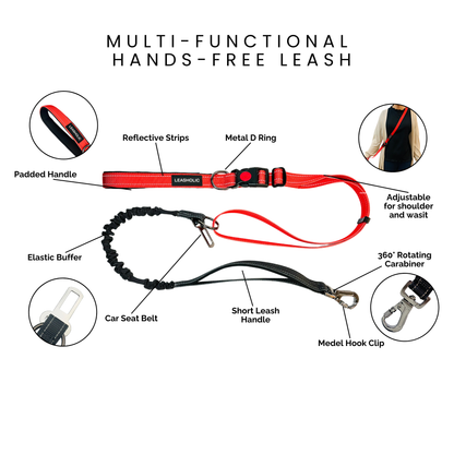 6 in 1 Multi-functional Hands-Free Leash - Jungle with White