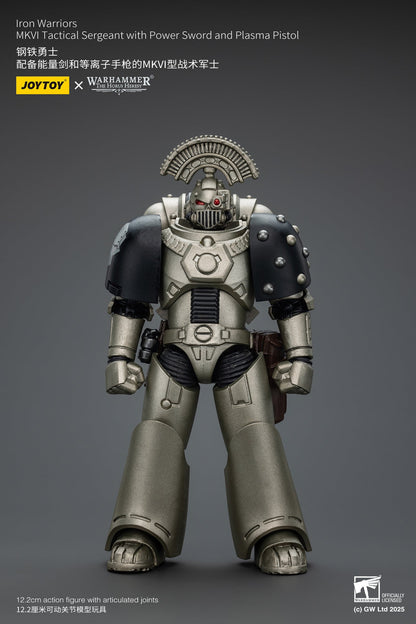 Iron Warriors MKVI Tactical Sergeant with Power Sword and Plasma Pistol - 1/18 Warhammer The Horus Heresy Action Figure By JOYTOY