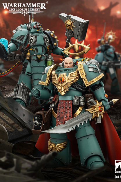 (5 MAR CUT OFF) Sons of Horus Tybalt Marr Captain of the 18th Company & Sons of Horus Siege Breaker- Warhammer "The Horus Heresy" Action Figure By JOYTOY
