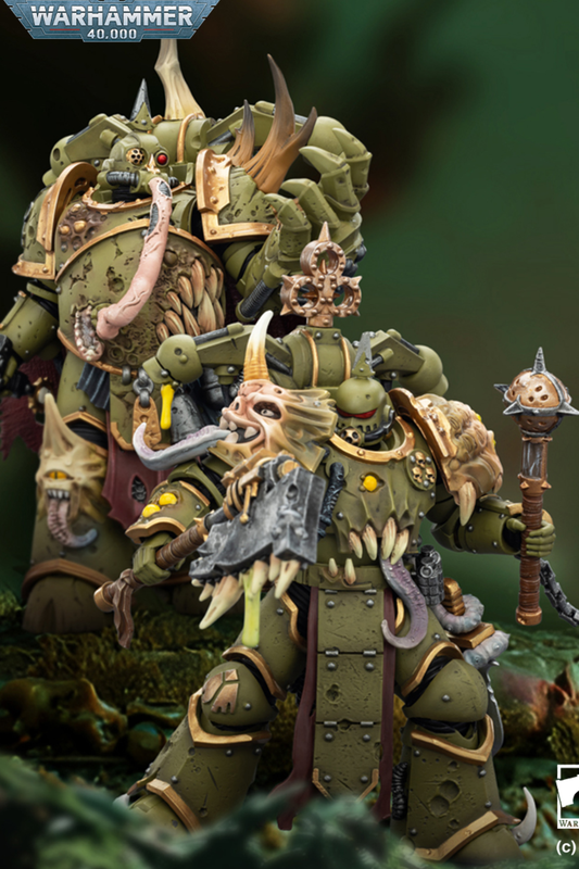 (5 MAR CUT OFF)Death Guard Plague Marine Champion / Death Guard Plague Marine - "Warhammer 40k" 1/18 Action Figure By JOYTOY