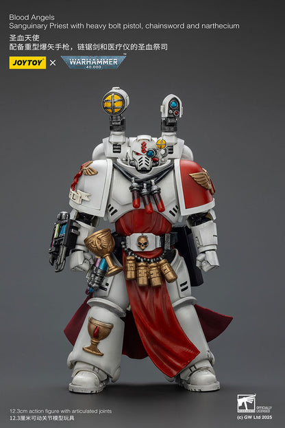 Blood Angels Sanguinary Priest with Heavy bolt pistol, chainsword and narthecium- 1/18 warhammer 40k Action Figure By JOYTOY