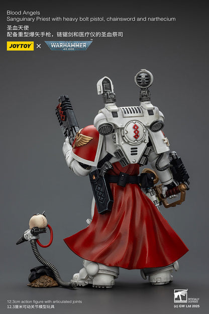 Blood Angels Sanguinary Priest with Heavy bolt pistol, chainsword and narthecium- 1/18 warhammer 40k Action Figure By JOYTOY