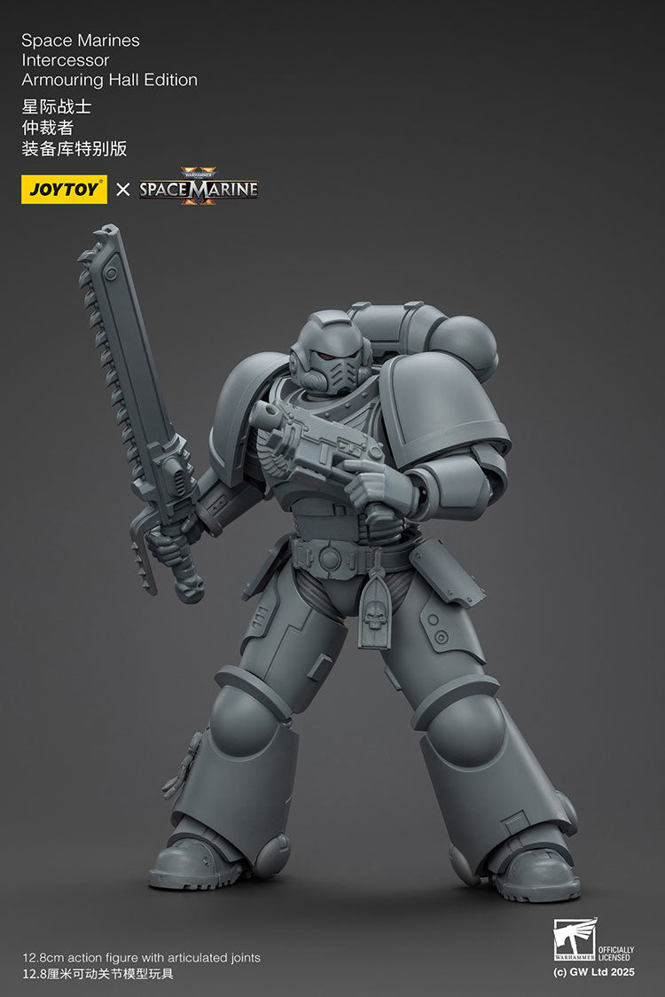 (RE RUN) Space Marines Intercessor Armoring Hall Edition- Warhammer SPACE MARINE II  1/18 Action Figure By JOYTOY