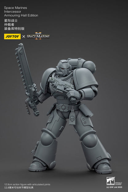 (RE RUN) Space Marines Intercessor Armoring Hall Edition- Warhammer SPACE MARINE II  1/18 Action Figure By JOYTOY