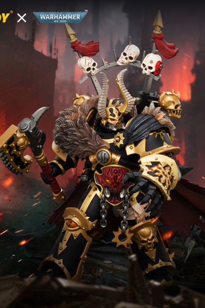 (10/11/2026) Black Legion Chaos Lord with Power Fist, Plasma Pistol and Astartes Chainblade - Warhammer 40K 1/18 Action Figure By JOYTOY