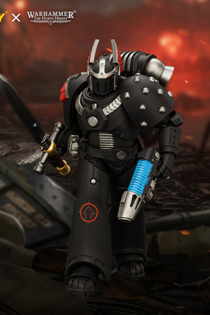 (18/9) Dark Angels MKVI Tactical Sergeant with Power Sword and Plasma Pistol - Warhammer "The Horus Heresy" 1/18 Action Figure By JOYTOY