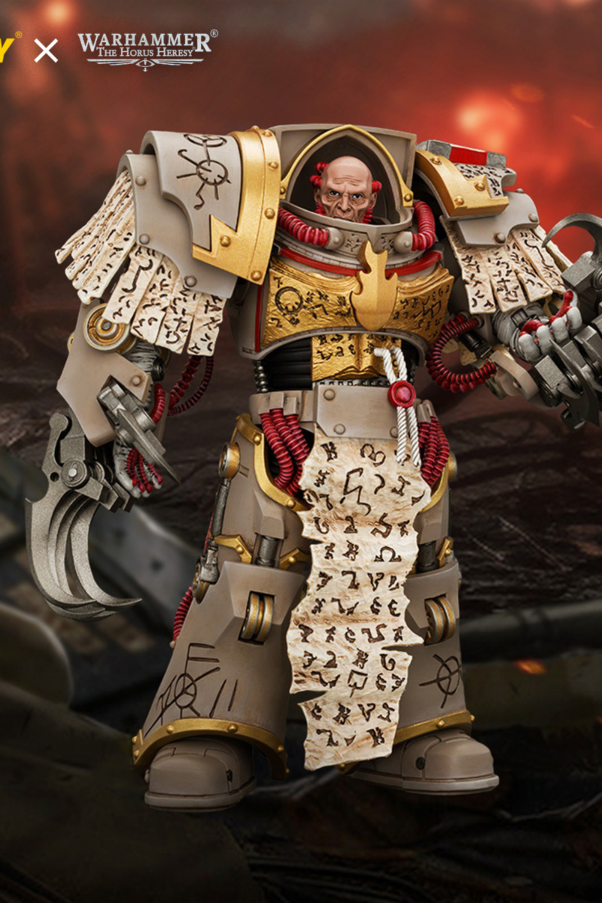 (29/10/2026) Word Bearers Kor Phaeron with Patriarch's Claws - "The Horus Heresy" Warhammer 1/18 Action Figure By JOYTOY