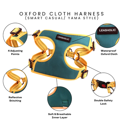 Oxford Cloth Corgi-Specific Series Harness - Navy with Yellow