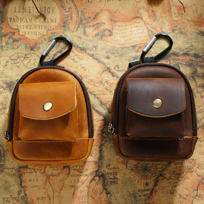 Leather bag pendant - mini schoolbag