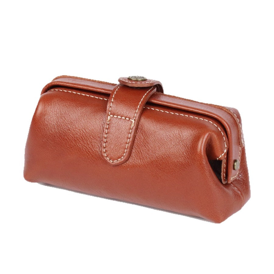 Vintage Leather Ladies Cosmetic Bag
