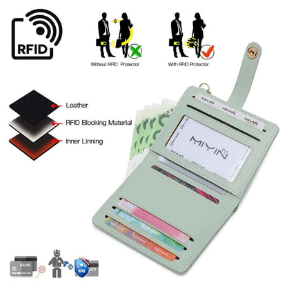 Ladies Leather Bag-RFID Anti-theft Brush Zipper Card Bag