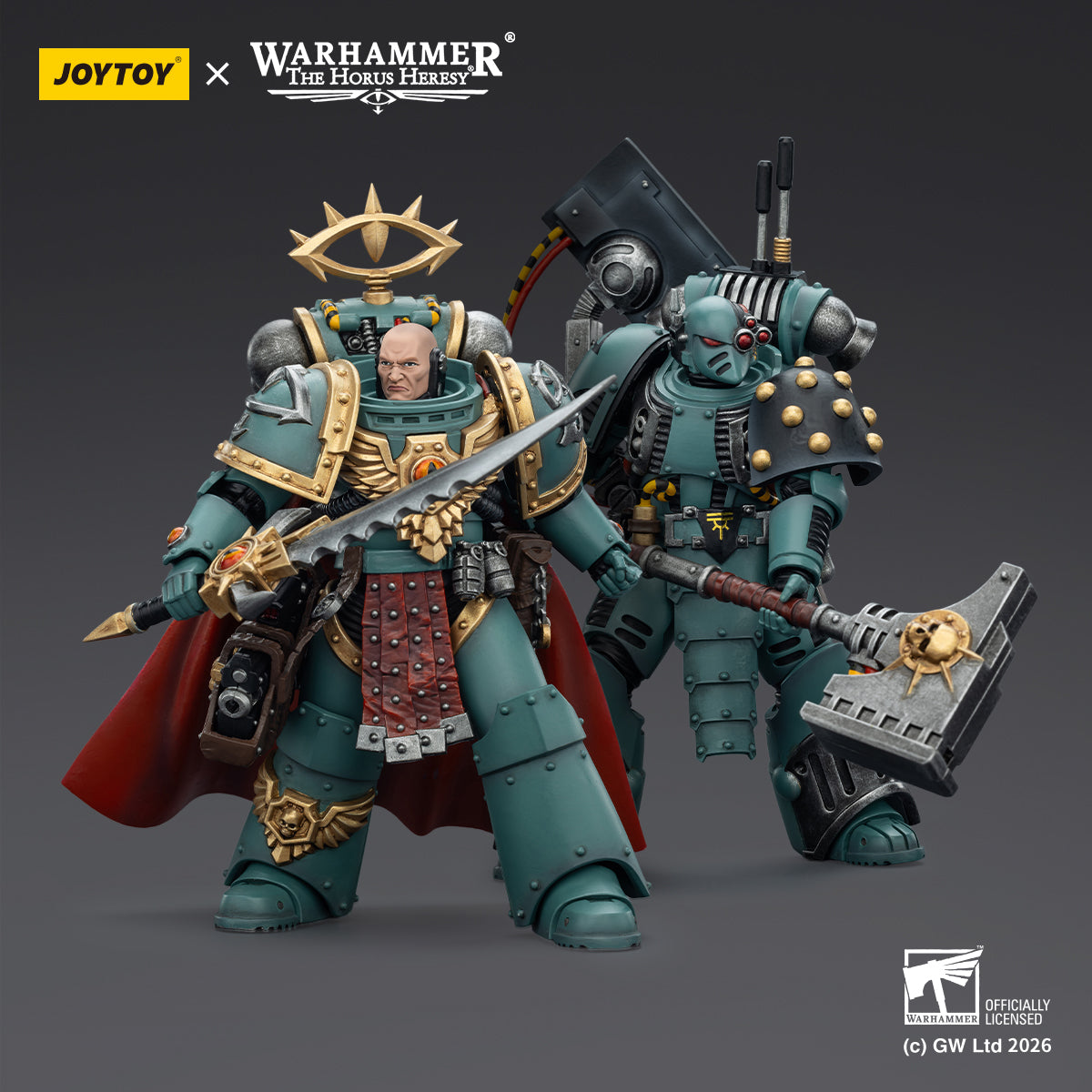 (5 MAR CUT OFF) Sons of Horus Tybalt Marr Captain of the 18th Company & Sons of Horus Siege Breaker- Warhammer "The Horus Heresy" Action Figure By JOYTOY