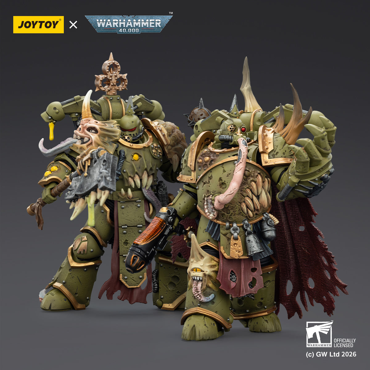 (5 MAR CUT OFF)Death Guard Plague Marine Champion / Death Guard Plague Marine - "Warhammer 40k" 1/18 Action Figure By JOYTOY