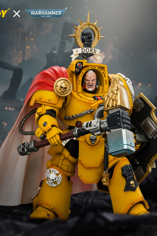 (8/8) Imperial Fists Darnath Lysander with Thunder Hammer and Storm Shield - Warhammer 40k 1/18 Action Figure By JOYTOY