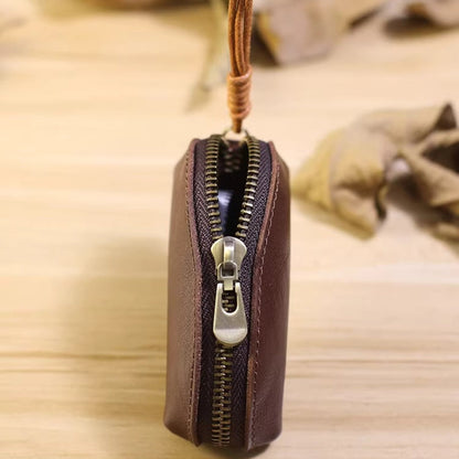 Retro cowhide small storage bag