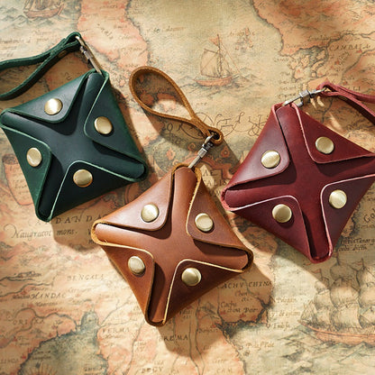 Crazy Horse Leather Small Change Bag - Pendant