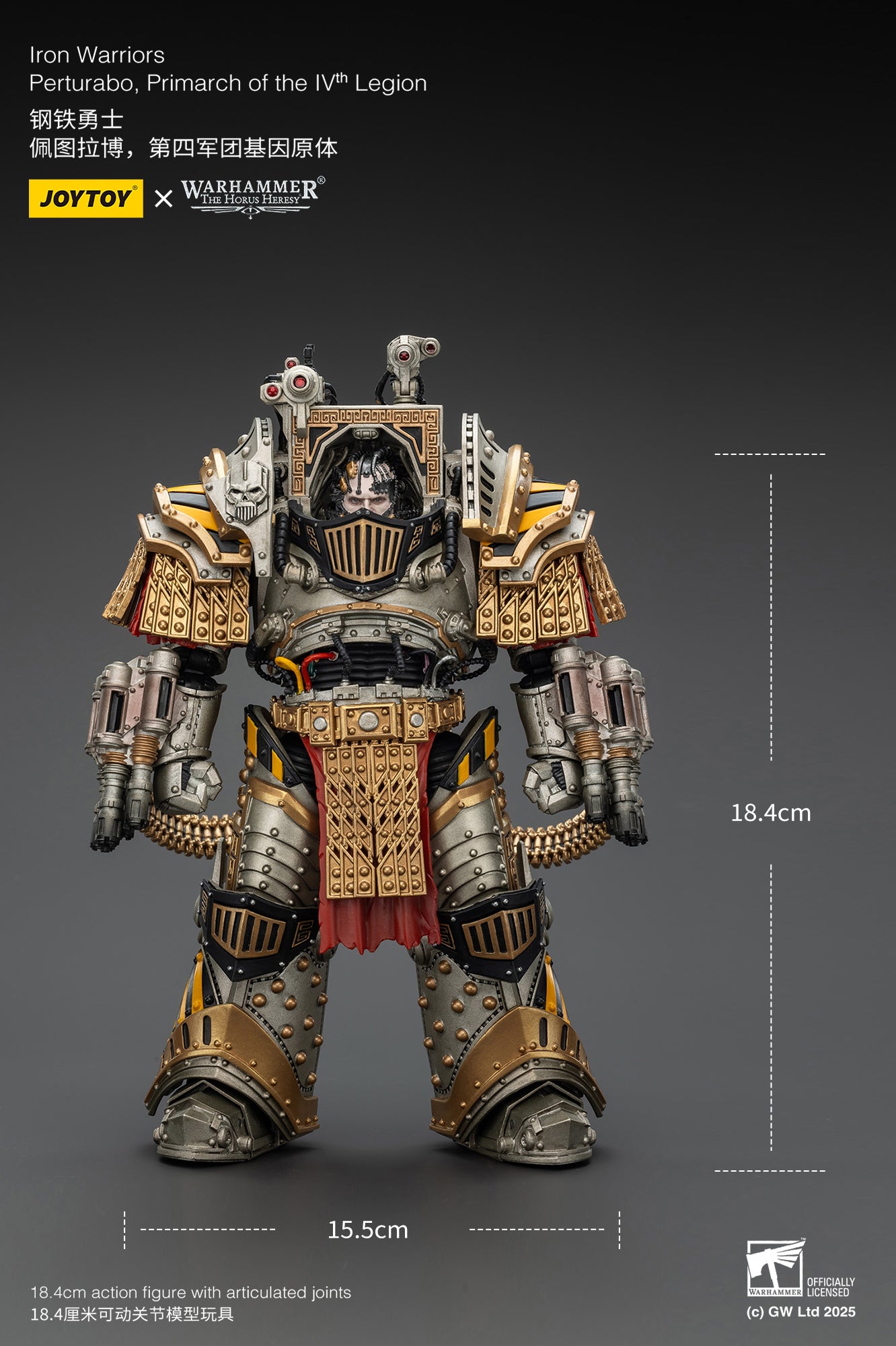Iron Warriors Perturabo Primarch of the lVth Legion- 1/18 Warhammer The Horus Heresy By JOYTOY
