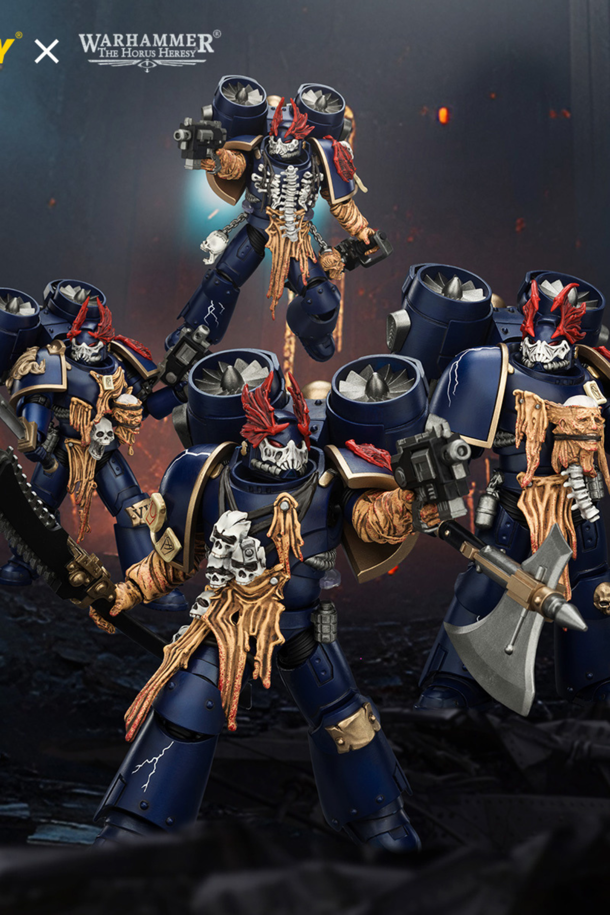 (25/8) Night Lords Night Raptors - "The Horus Heresy" Primarch-Warhammer 30k 1/18 Action Figure By JOYTOY